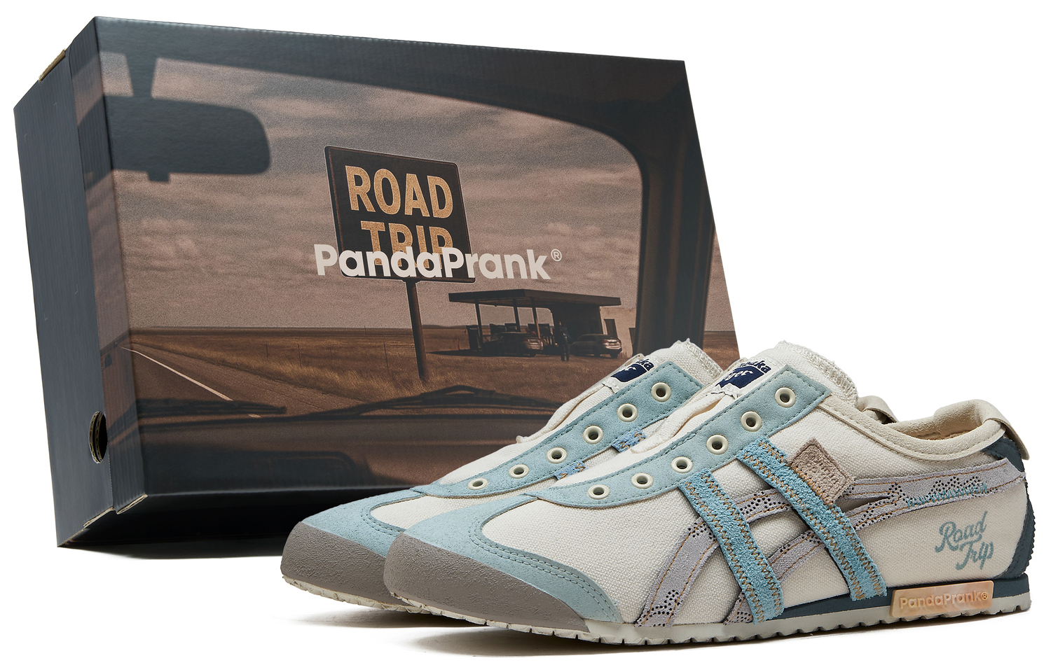 

MEXICO 66 устойчивые к истиранию низкие повседневные кроссовки Unisex Onitsuka Tiger, бежевый/синий