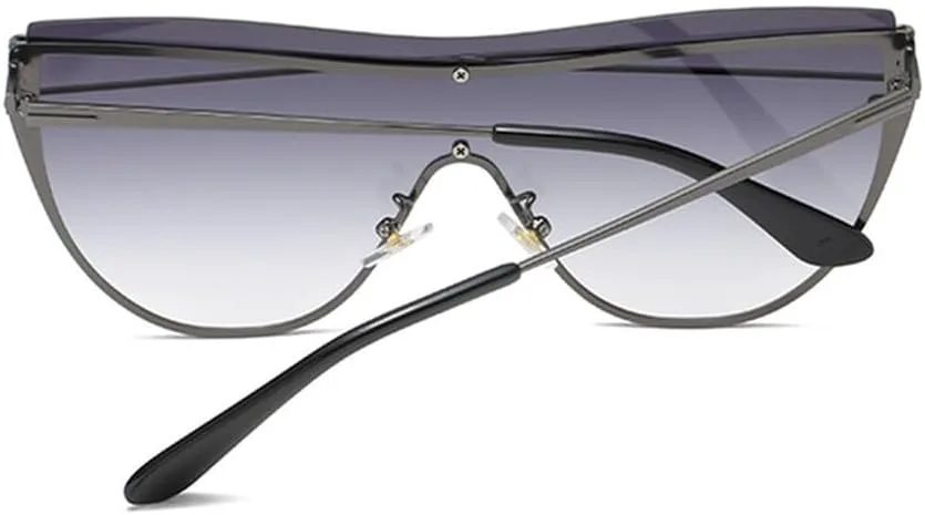 

Модные женские солнцезащитные очки-моноблок, стильные ретро-очки с градиентным переходом цвета, персонализированные, универсальные, без оправы, декоративные MTZJH, 5