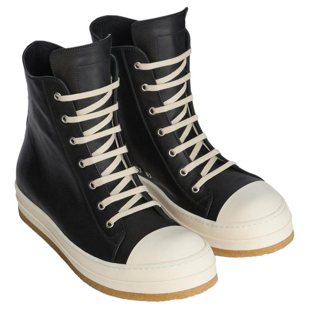 RICK OWENS Кроссовки High Top для скейтбординга из кожи RO, женские, черные — фото 4