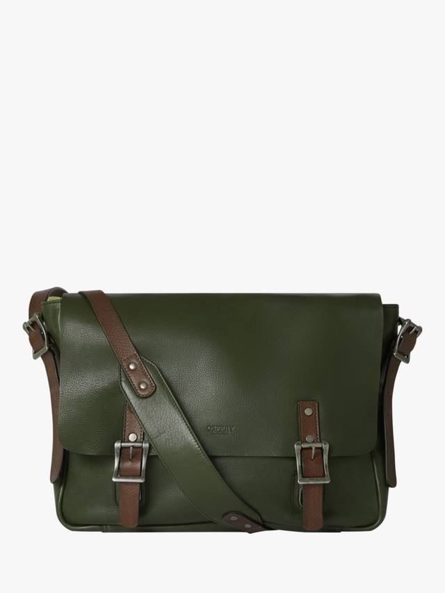 

Сумка-почтальон Lorenzo Large из кожи OSPREY LONDON, Olive & Chocolate