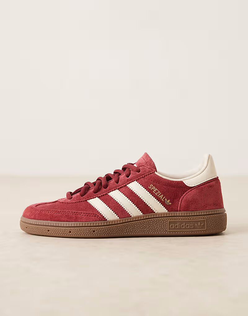 Бордовые и кремовые кроссовки Handball Spezial Adidas Originals — фото 2