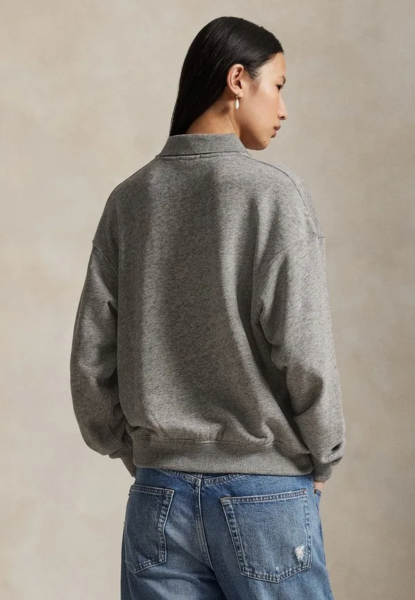 Легкая флисовая толстовка-поло с длинными рукавами Polo Ralph Lauren, Dark Vintage Heather — фото 3