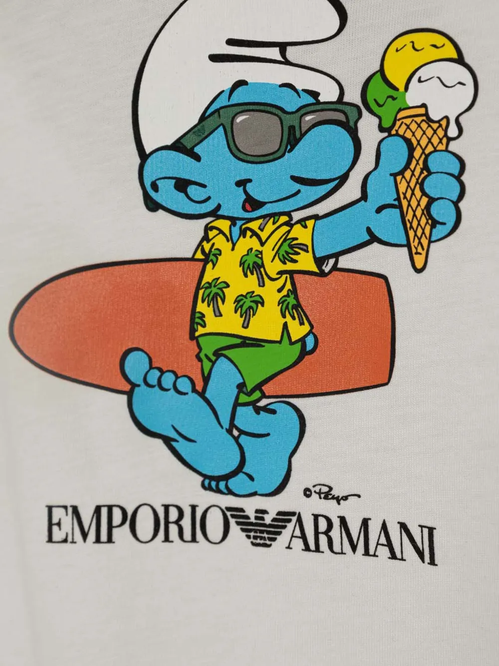 Футболка из коллаборации со Smurfs EMPORIO ARMANI, белый — фото 3