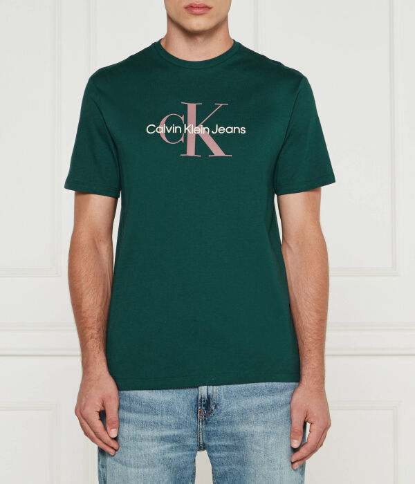 

Футболка Calvin Klein Jeans Regular Fit, зеленый / розовый