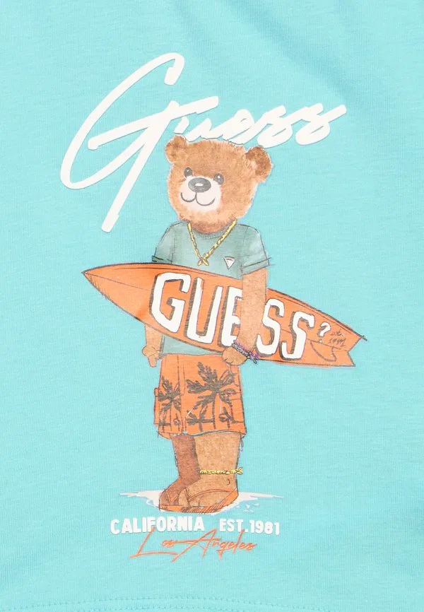 Футболка с принтом Guess, Teal Surf — фото 4