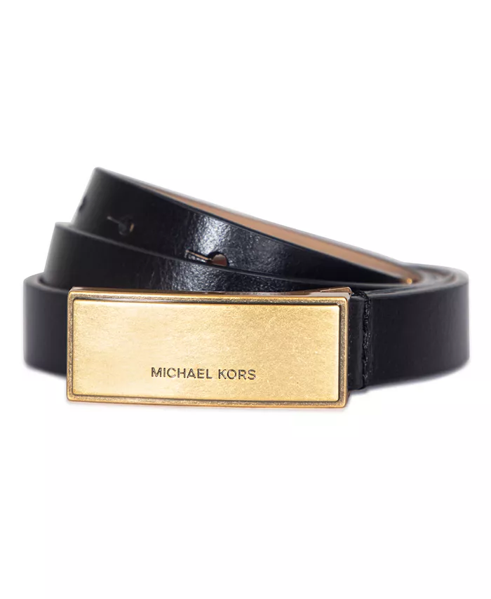 

Женский кожаный ремень с бляшкой Micheal Kors Michael Kors, черный