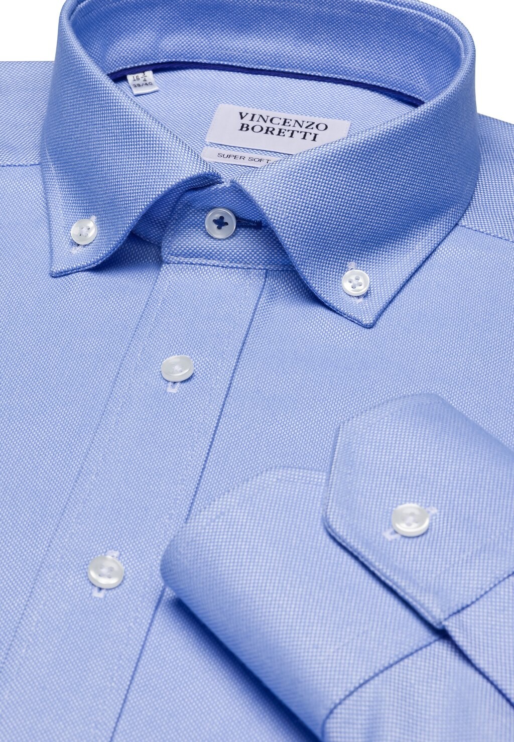 

Рубашка Gerader Schnitt Bügelfrei Soft Oxford Vincenzo Boretti, светло-голубая