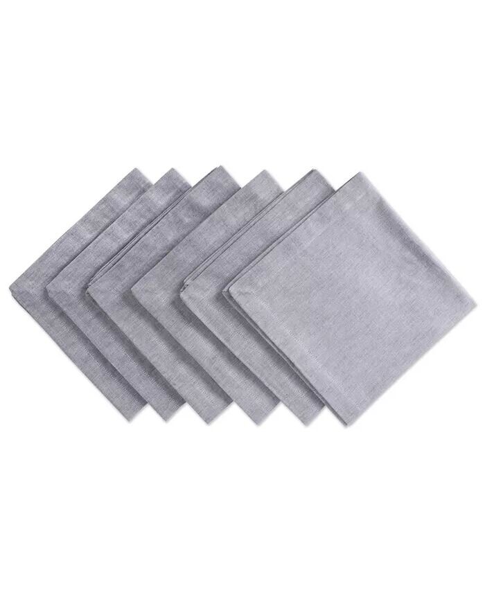 

Салфетки из твердого шамбре, набор из 6 шт Design Imports, серый