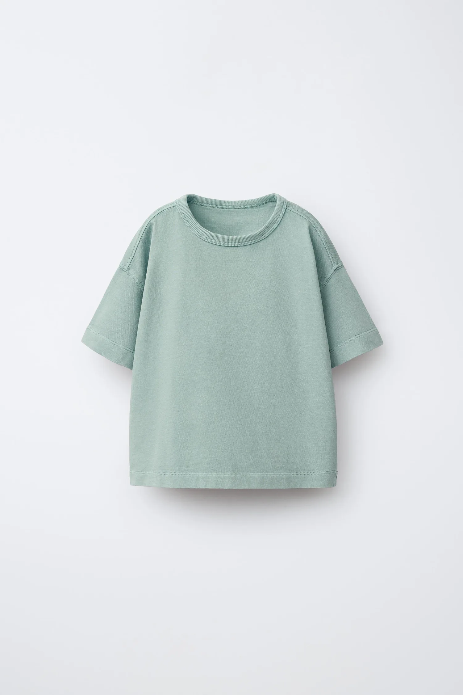 Однотонная футболка, окрашенная методом глажения Zara, зеленый