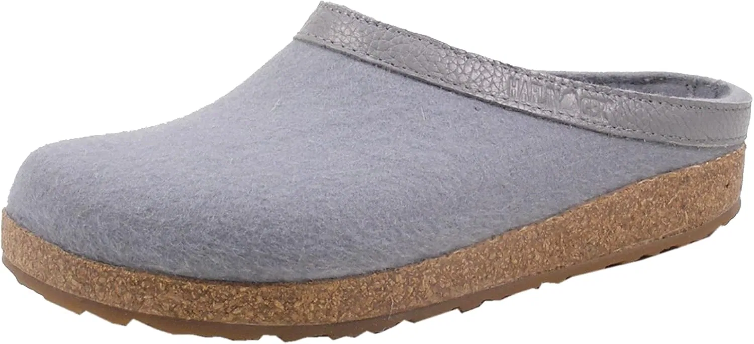 Войлочные тапочки-сабо HAFLINGER Grizzly Torben из чистого шерстяного войлока, Steel Grey 304