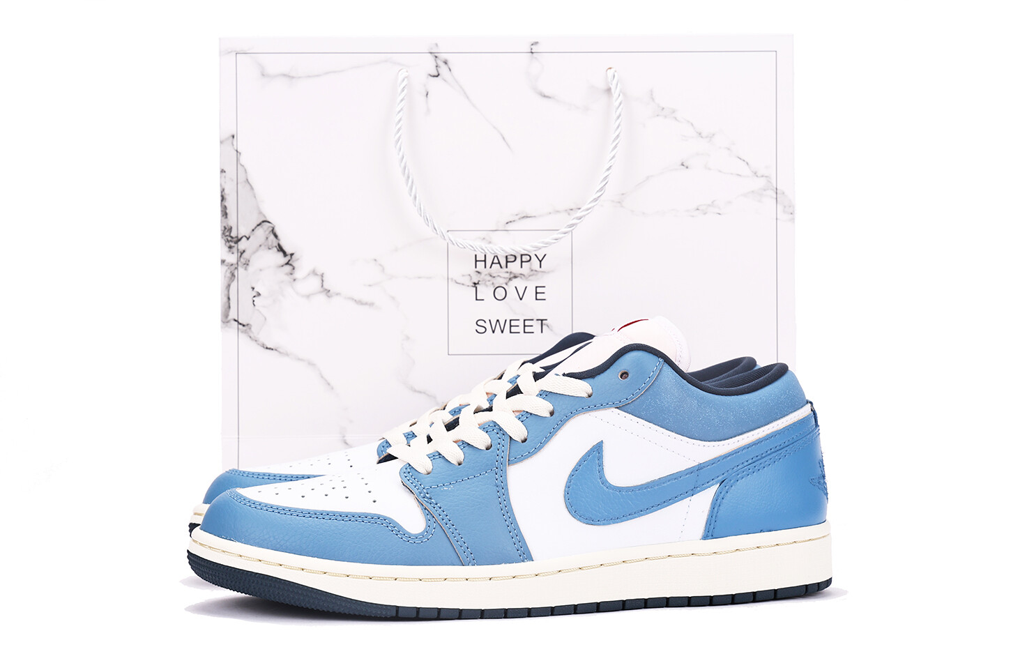 

Кроссовки Air Jordan 1 Vintage Basketball Shoes Men Low-top White, синий