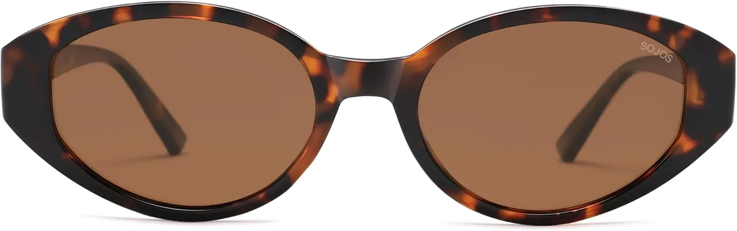 

Солнцезащитные очки SOJOS Retro Oval Polarized для женщин, стильные «кошачий глаз», модные винтажные, с защитой от УФ-излучения UV400, Tortoise Brown/Brown