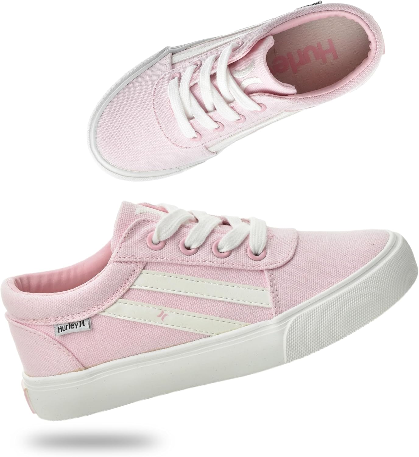 

Кеды Hurley Boardy Kids с шнуровкой - низкие кроссовки для скейтборда для детей, спортивная обувь для мальчиков и девочек, белый/розовый