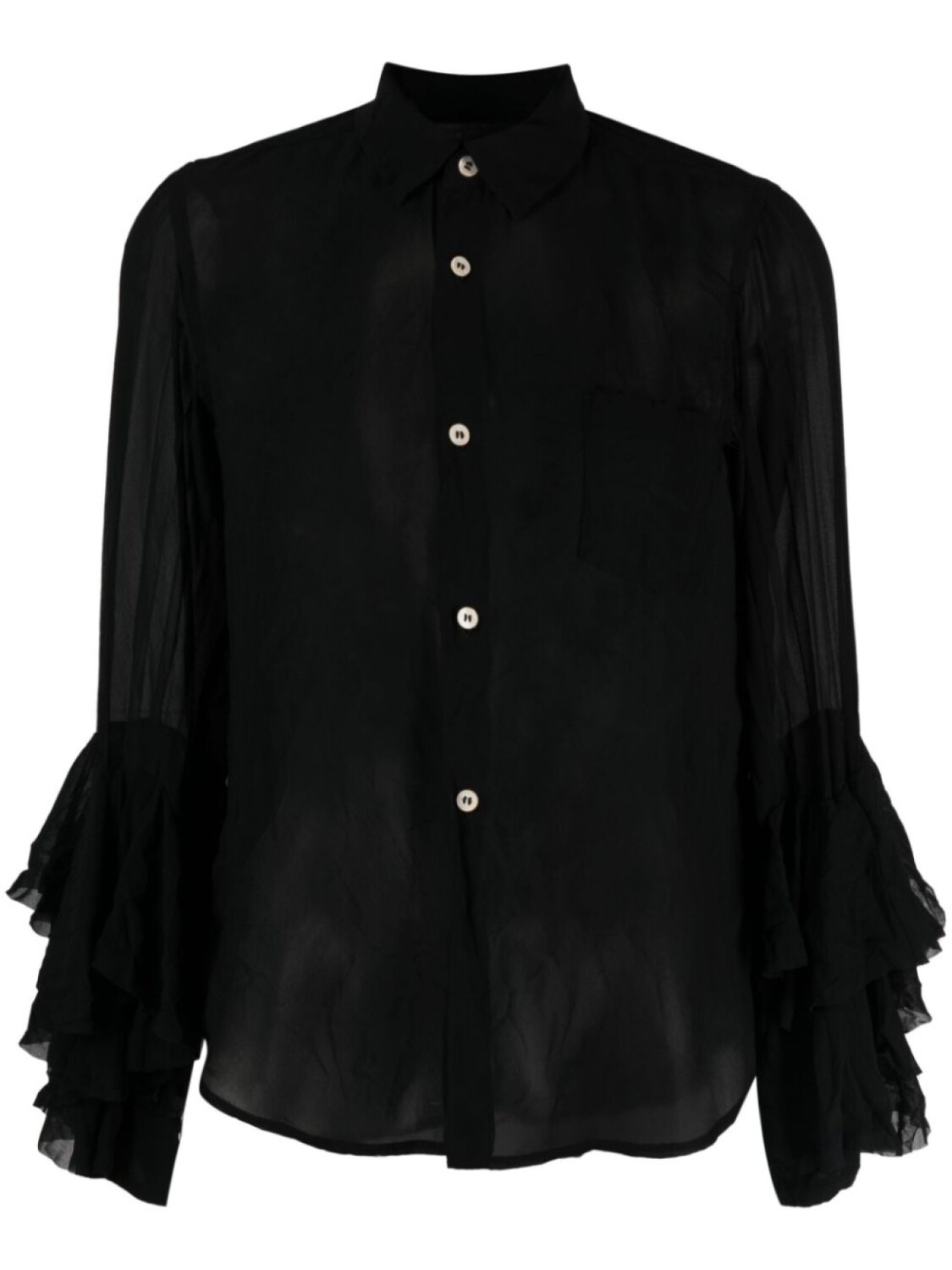 

Comme Des Garçons Comme Des Garçons полупрозрачная рубашка с оборками, черный