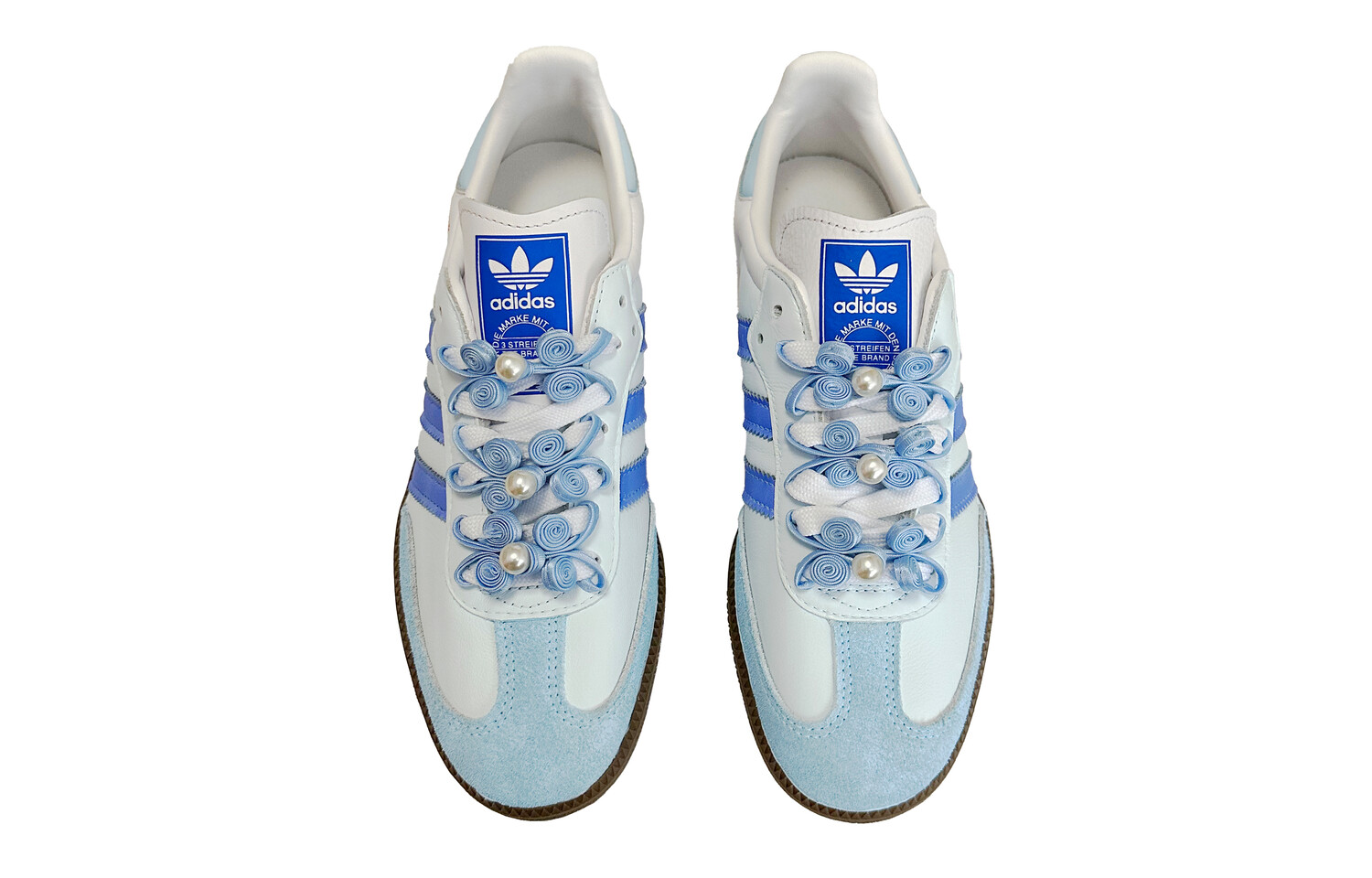 Кроссовки adidas originals SAMBA OG Skateboarding Shoes Unisex Low-top Blue, голубой — фото 4