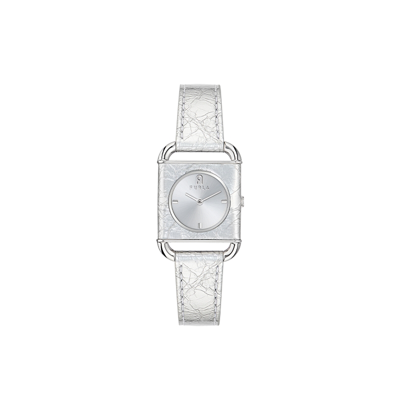 

Furla Часы HERITAGE Series Wrist Watch Quartz Movement Genuine Leather Strap 28mm Silver Dial Women's Watch, Silver