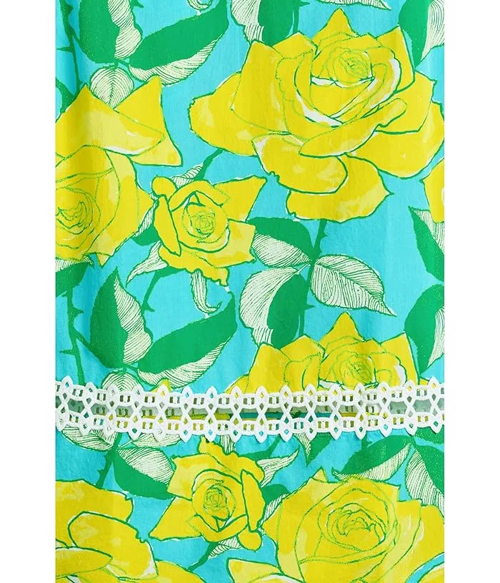 Платье с цветочным принтом Mini Haliey Midi Lilly Pulitzer Kids, Blue Curacao Rose Bud — фото 3
