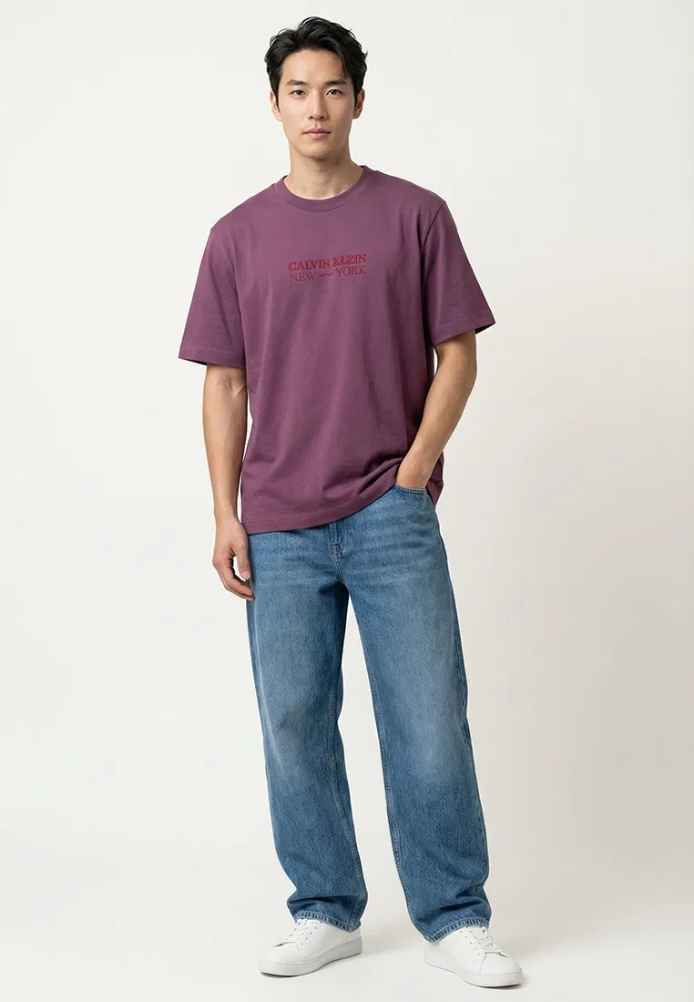 Футболка Calvin Klein Jeans, фиолетовый — фото 4