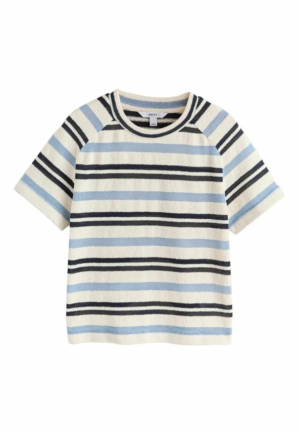 

Футболка стандартного кроя с коротким рукавом, круглым вырезом и принтом. Next, Blue Ecru Stripe, Синий, Футболка стандартного кроя с коротким рукавом, круглым вырезом и принтом. Next, Blue Ecru Stripe