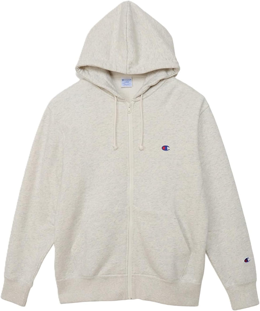 

Мужская толстовка Champion C3-W104Z на молнии, с длинными рукавами, флисовой подкладкой, логотипом One Point, с капюшоном на молнии, базовая модель, овсяный