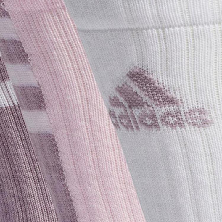 Носки до середины икры Унисекс 3 пары Adidas, 3 пары (Белый+Прозрачный розовый+Бокситовый коричневый) — фото 2