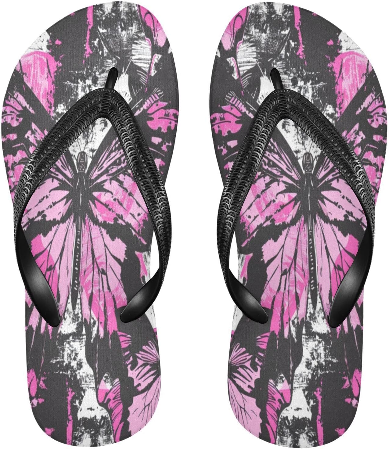 

Шлепанцы MNSRUU для женщин и мужчин, черные, с бабочками, женские сандалии, мужские сандалии, тапочки для душа, летние нескользящие шлепанцы для плавания, пляжа и ванной комнаты, размер XS