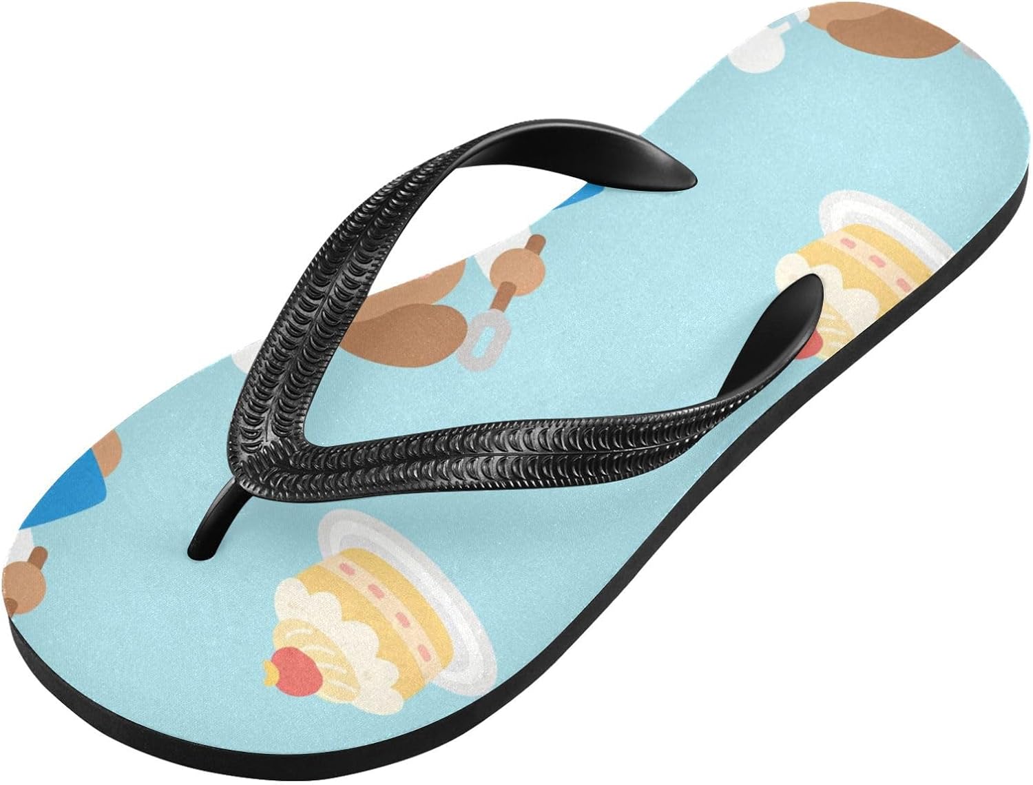 

Женские пляжные летние повседневные шлепанцы UMIRIKO с принтом собаки и десерта, синие быстросохнущие сандалии-тапочки для мужчин A2301281