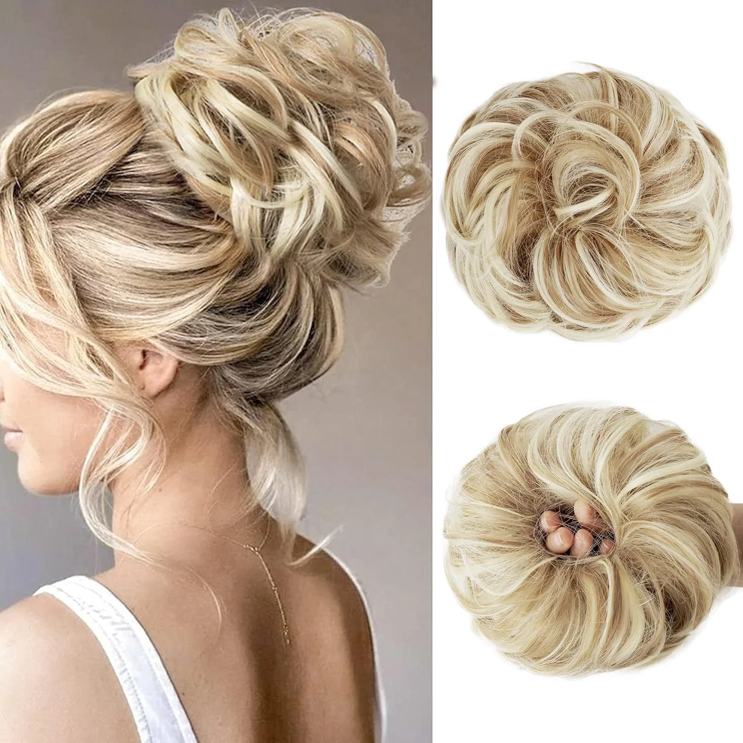 Пучок для волос с резинкой Messy Bun 55 г Belevo, Dirty Blonde