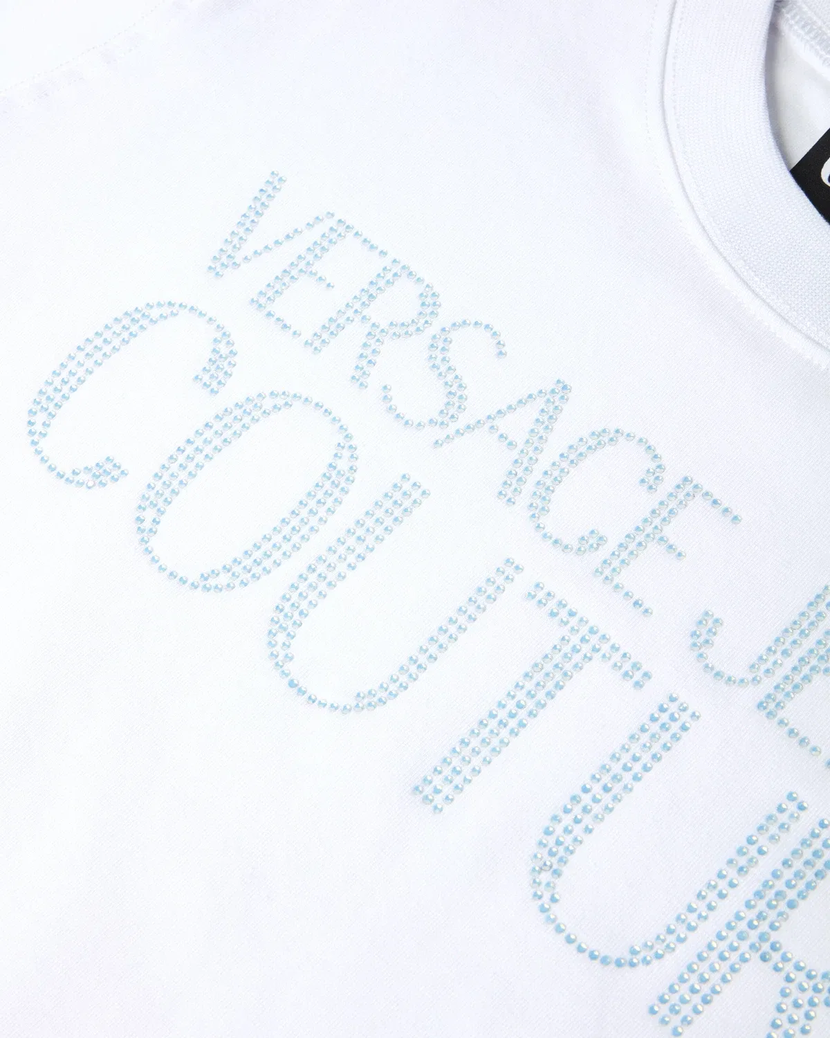 Украшенная футболка из хлопкового джерси VERSACE, белый — фото 2