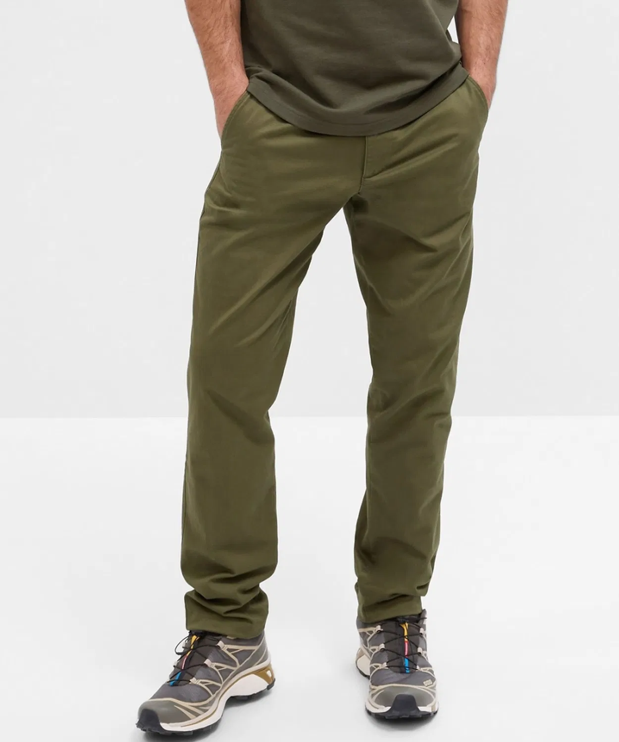 Брюки чинос slim fit GapFlex хаки