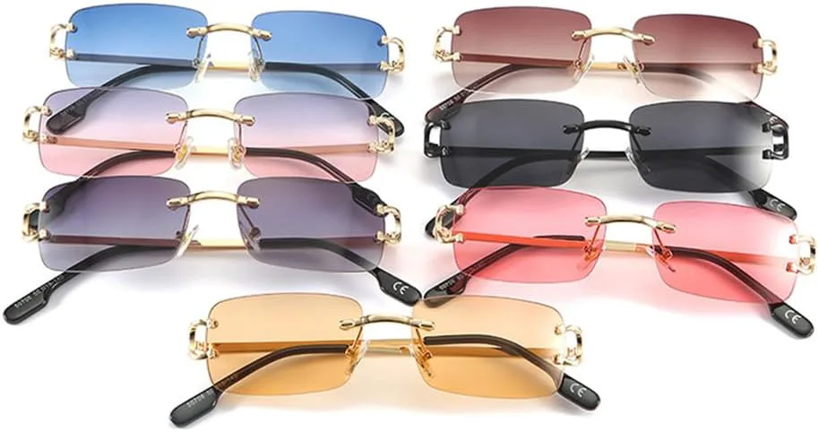 

Солнцезащитные очки UV400 с градиентной металлической оправой, без оправы, для женщин и мужчин, для бега и занятий спортом на открытом воздухе generic, Brown