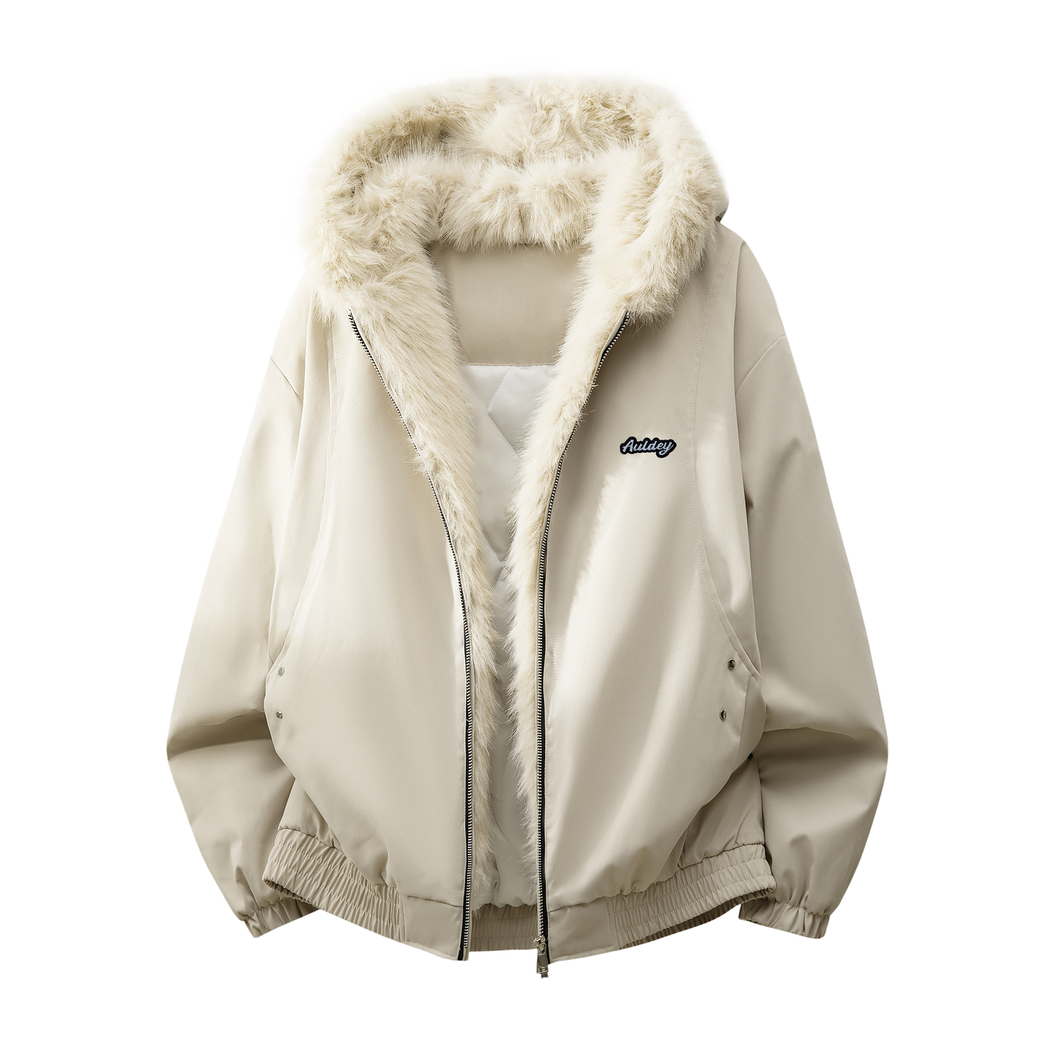 

Пуховик Unisex с меховым воротником AULDEY, хаки