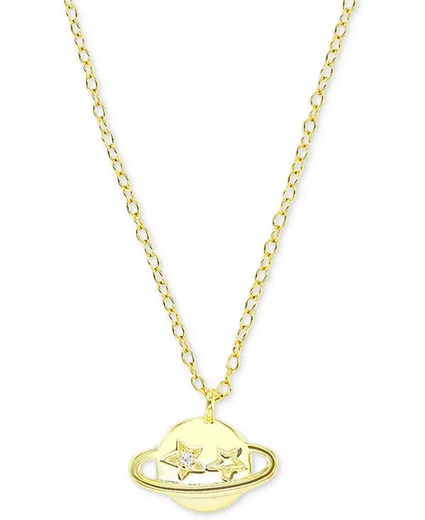 

Ожерелье с подвеской Сатурн из кубического циркония, 13 дюймов + удлинитель 2 дюйма Macy'S, gold