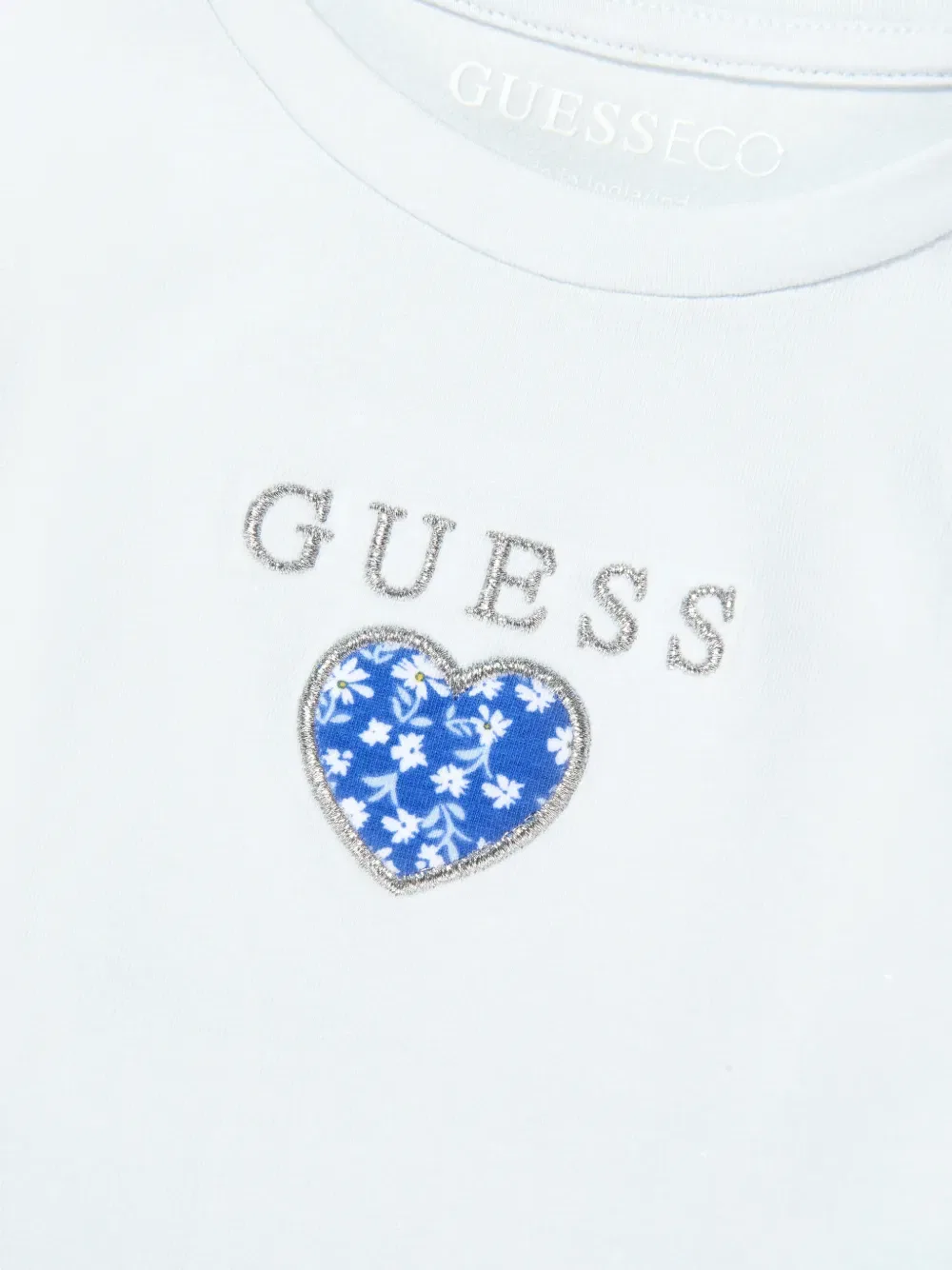 Платье с оборками и цветочным принтом Guess Kids, синий — фото 4