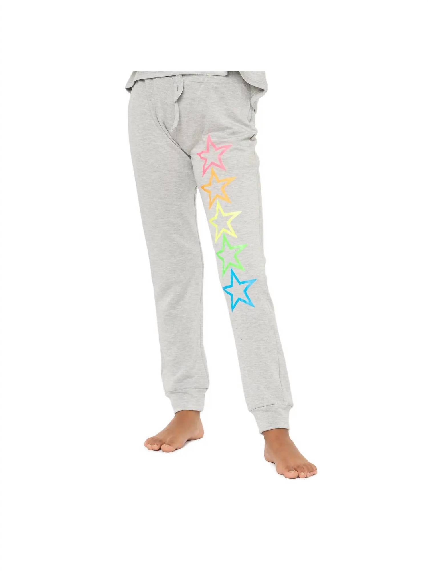 

Флисовые спортивные штаны Girls Stars в цвете Heather Grey Malibu Sugar