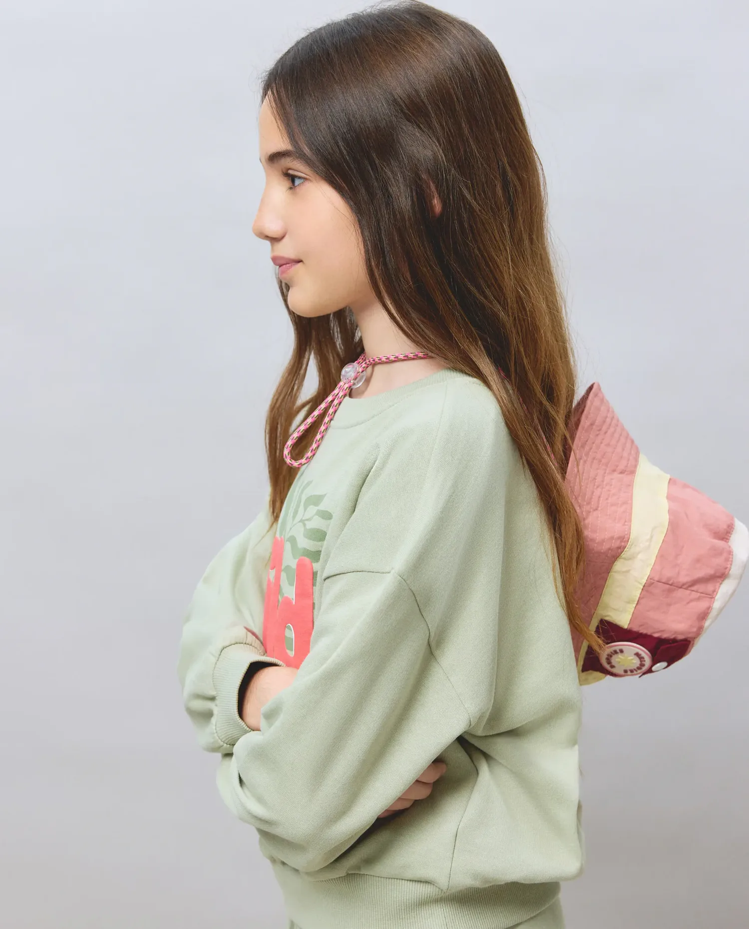 Толстовка для девочки с круглым воротом без капюшона Kids El Corte Inglés, зеленый — фото 4