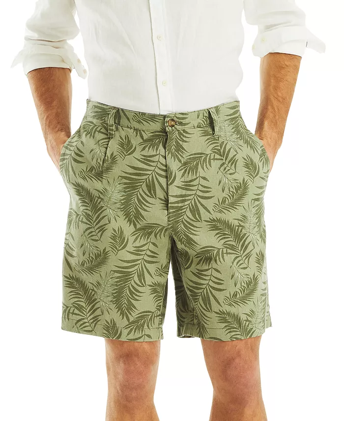 

Мужские шорты с плиссировкой и принтом листьев, длина 8,5 дюйма Nautica, зеленый