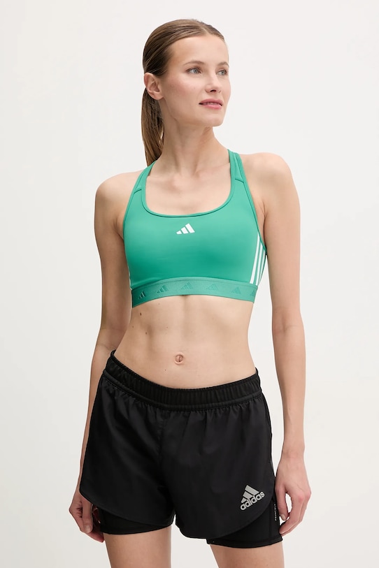 

Спортивный бюстгальтер Adidas Powerreact Training Medium-Support Hyperglam Bra, зеленый