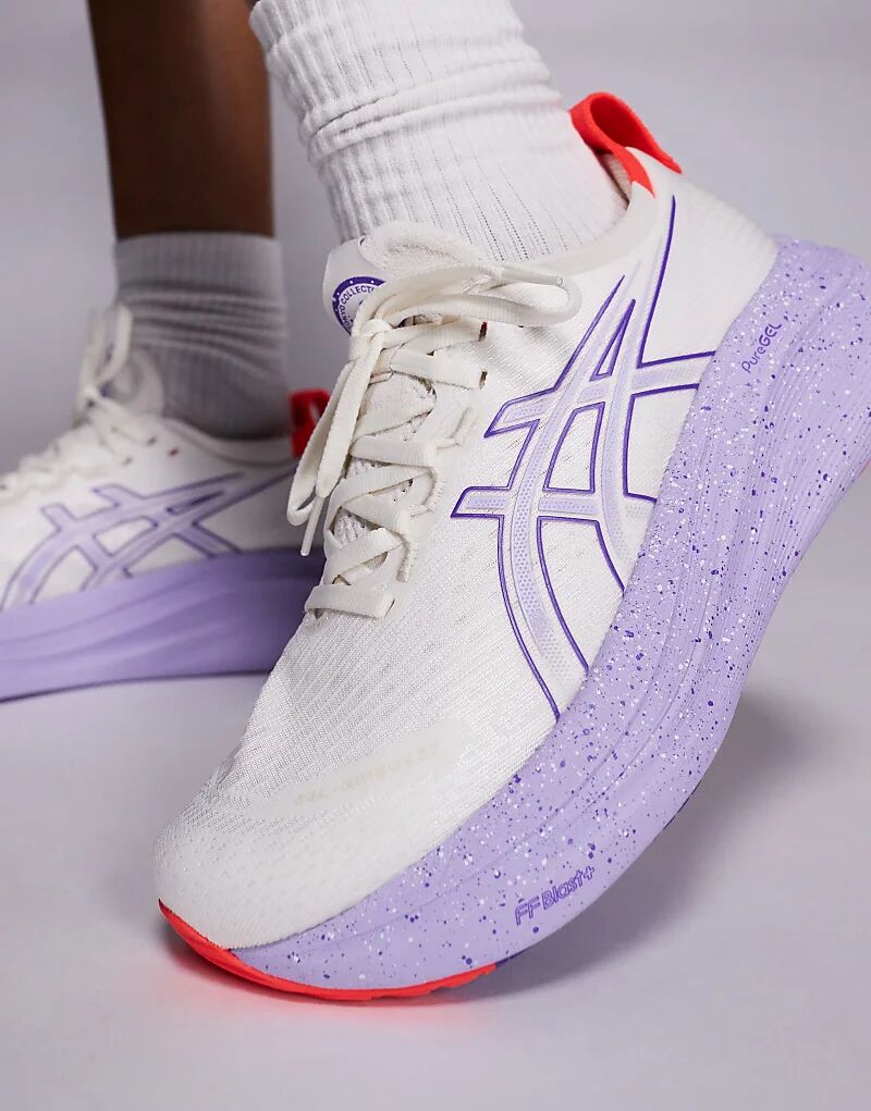 Кроссовки для бега Asics Gel-Nimbus 27 Tokyo в бежево-фиолетовом цвете — фото 3