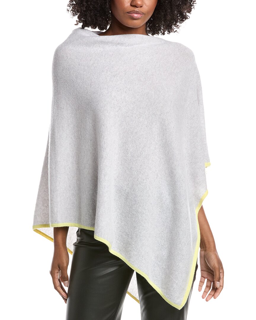 

Кашемировое пончо Forte с контрастной отделкой, серый