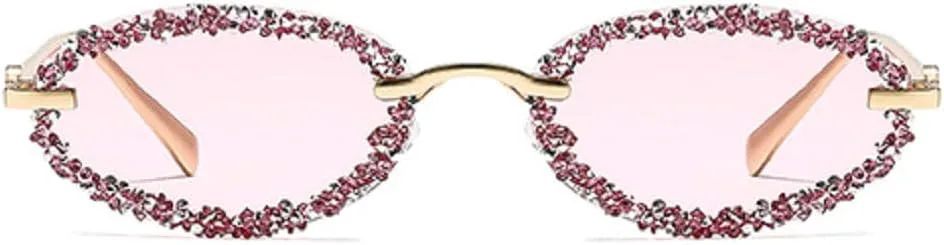 

Солнцезащитные очки Melrose в овальной оправе с кристаллами, женские, с оправой из страз, стильные, сексуальные, в стиле панк, прозрачные, модель 2348, Pink