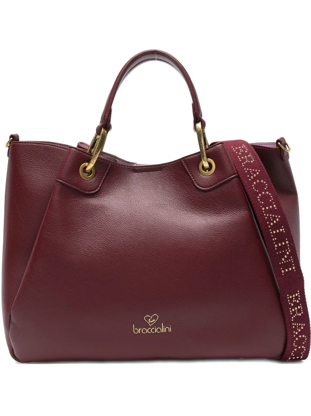 

Сумка-тоут из кожи с короткими ручками Braccialini, красный