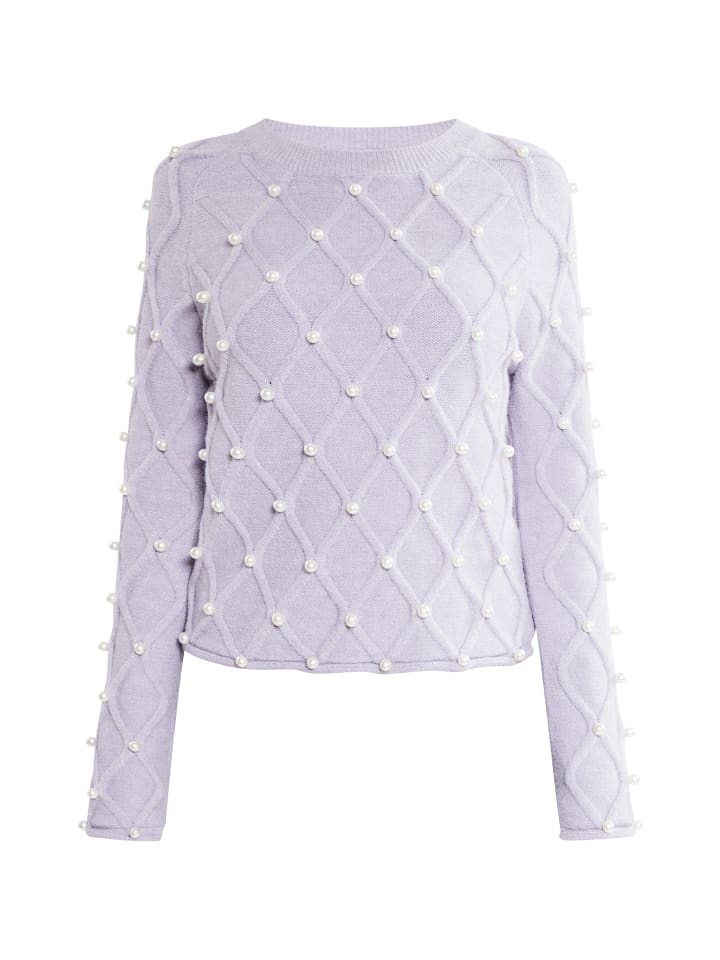 

Женский вязаный свитер светло-фиолетового цвета faina