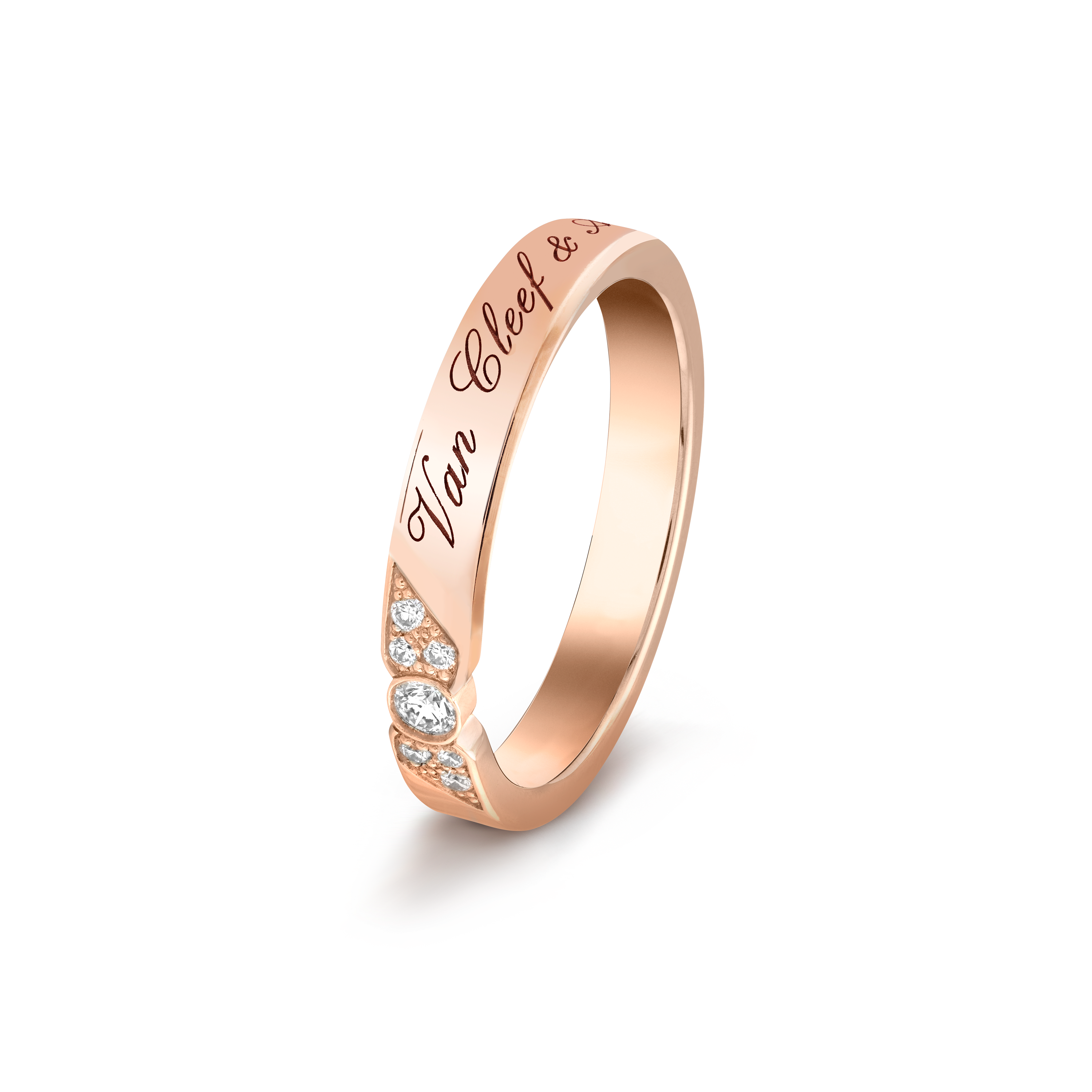 

Обручальное кольцо Van Cleef & Arpels Toujours Signature Etoiles, 3 мм, 18-ct розовое золото, бриллиант