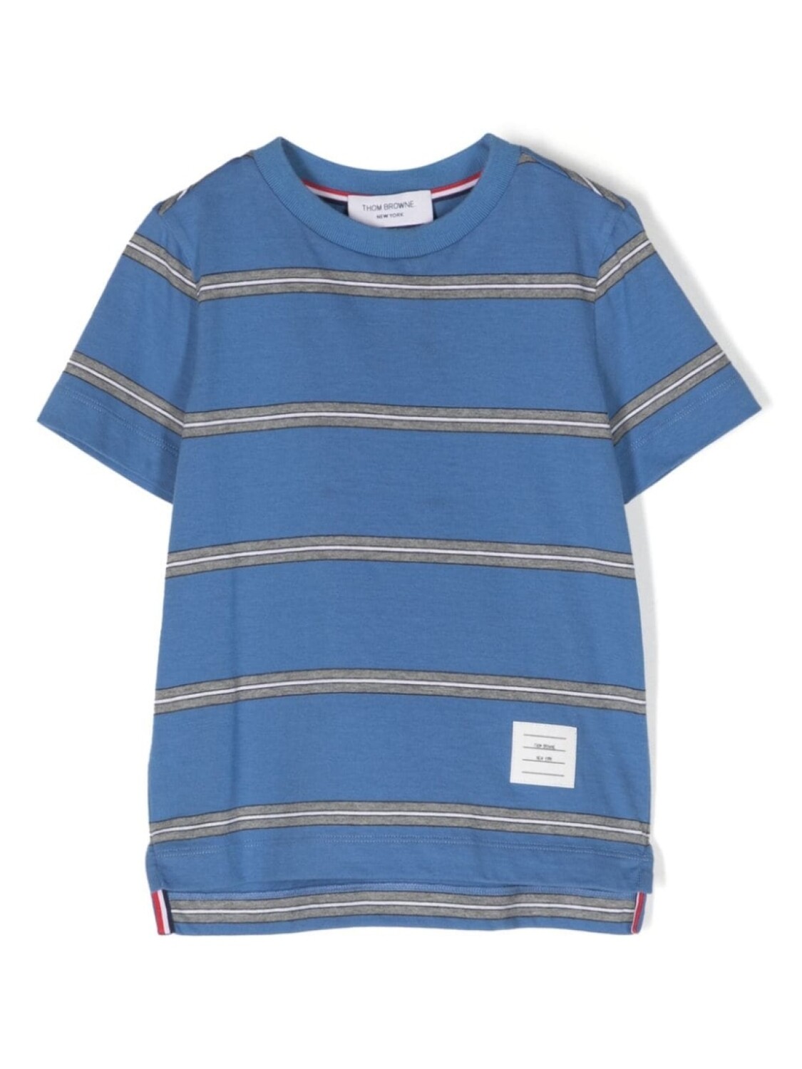 

Thom Browne Kids футболка в полоску, синий