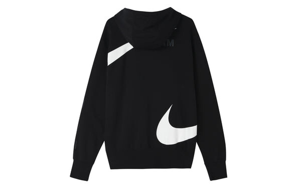 Куртка Men's Nike Large Logo Printing Loose Hooded Jacket Autumn Black, черный — фото 2
