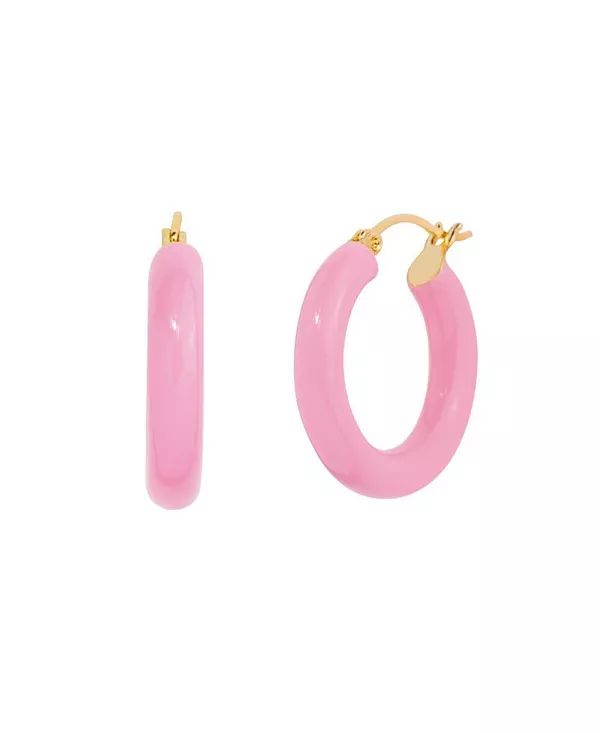 

Серьги-Кольца Sasha розовые эмалированные Little Sky Stone, pink