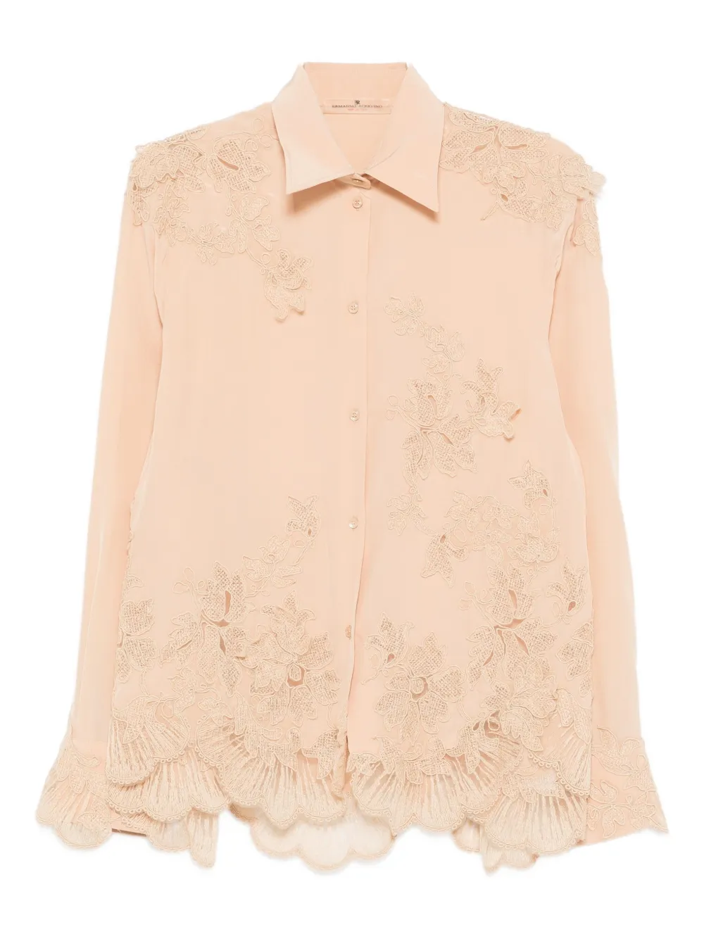 

Рубашка с кружевом Ermanno Scervino, нейтральный