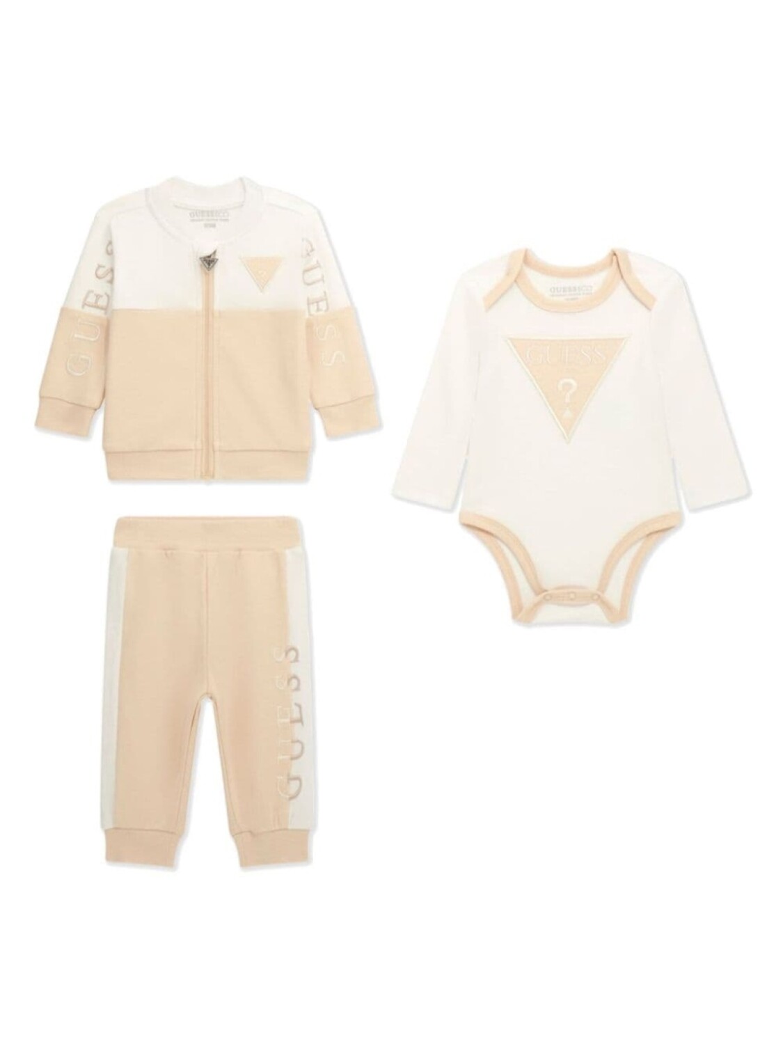 

Guess kids спортивный костюм с вышитым логотипом, нейтральный цвет