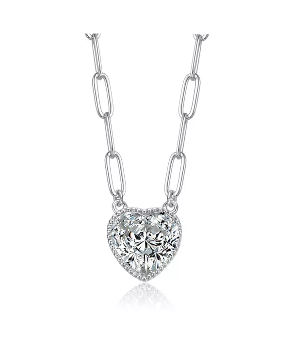 

Ожерелье с кубическим цирконием в форме сердца Rachel Glauber, silver